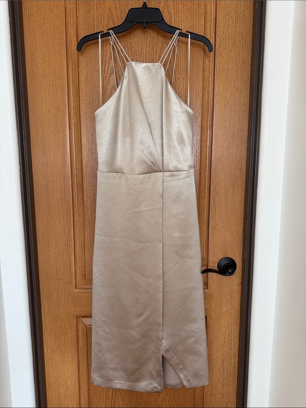 NWT Reiss Paola Strappy Gold Dress 8